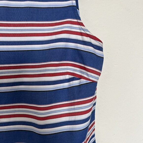 Tommy Hilfiger nautical Striped Peplum Top SMALL red Blue Sleeveless - Picture 8 of 12